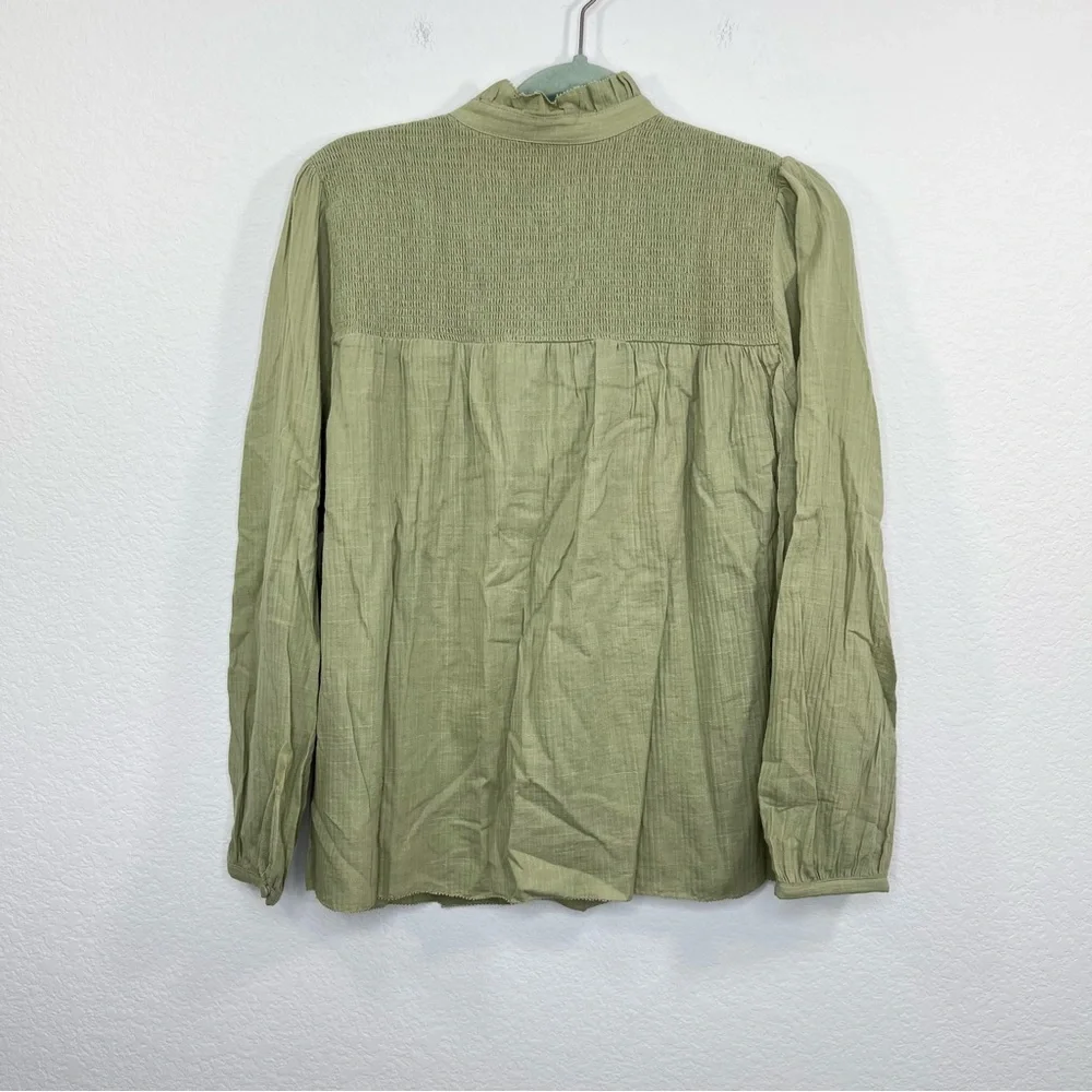 J.Crew NWOT Long-sleeve soft gauze garden top Pistachio size‎ Medium